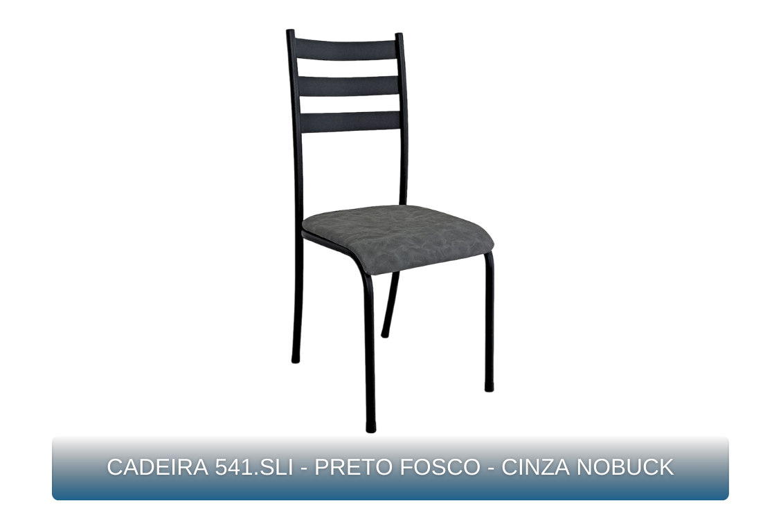 CADEIRA 541.SLI - PRETO FOSCO - CINZA NOBUCK - MBM Decor