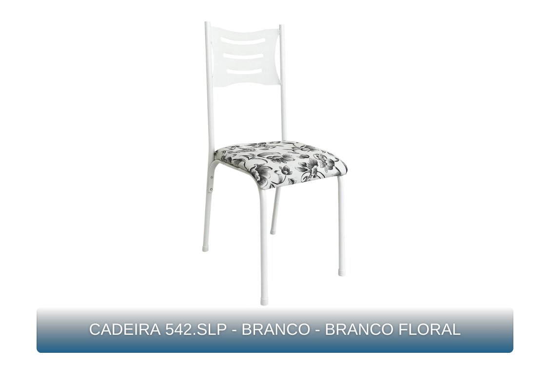 CADEIRA 542.SLP - BRANCO - BRANCO FLORAL - MBM Decor