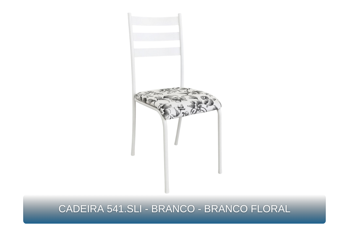 CADEIRA 541.SLI - BRANCO - BRANCO FLORAL - MBM Decor