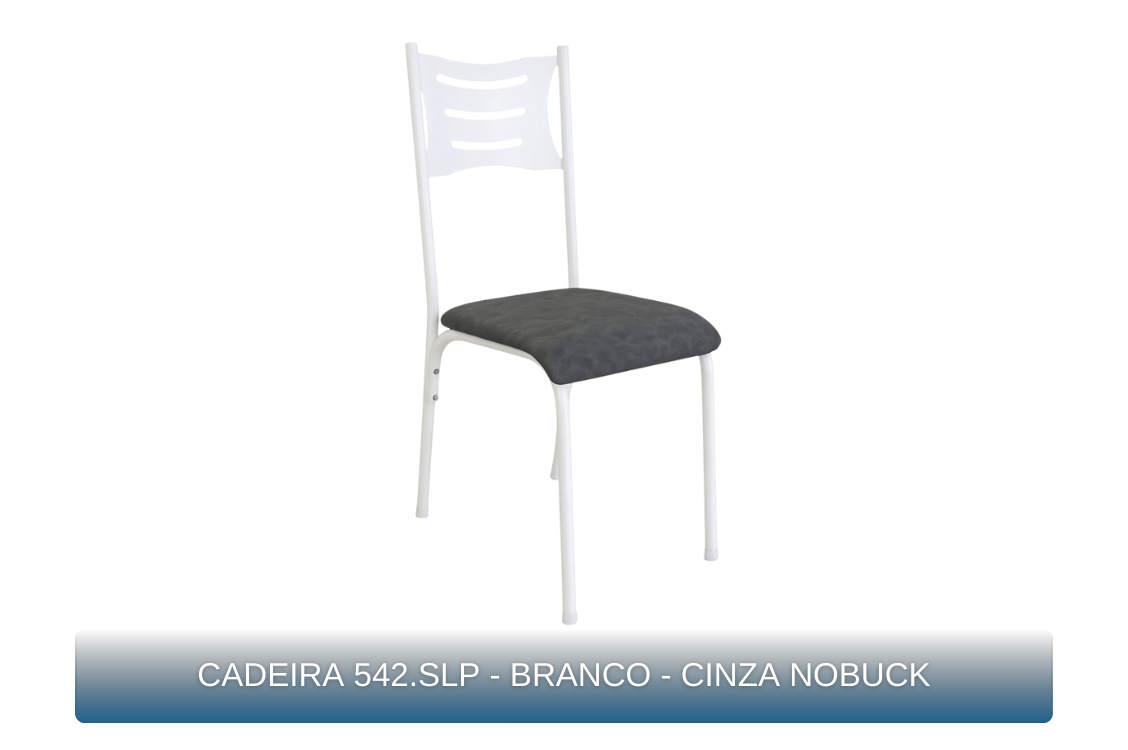 CADEIRA 542.SLP - BRANCO - CINZA NOBUCK - MBM Decor