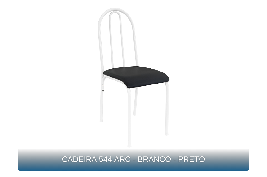 CADEIRA 544.ARC - BRANCO - PRETO - MBM Decor