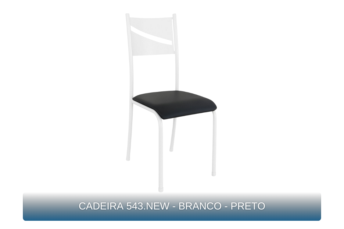 CADEIRA 543.NEW - BRANCO - PRETO - MBM Decor
