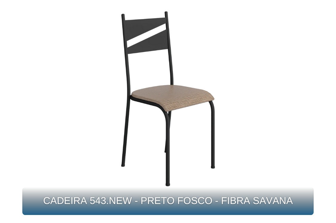 CADEIRA 543.NEW - PRETO FOSCO - FIBRA SAVANA - MBM Decor