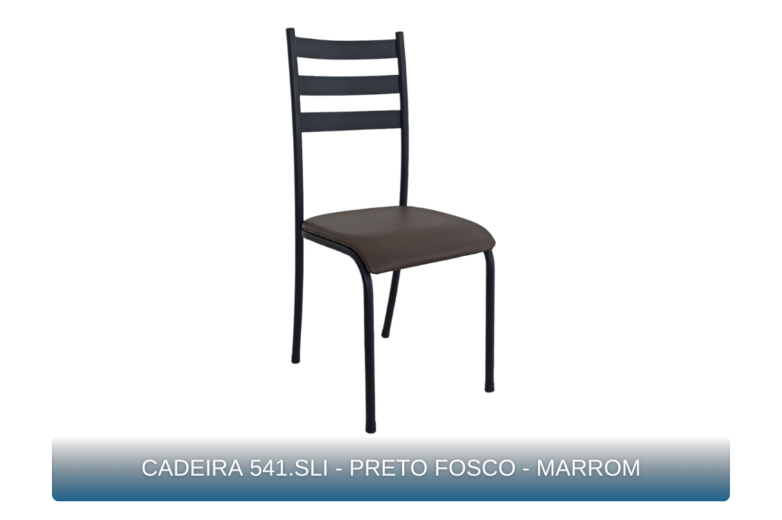 CADEIRA 541.SLI - PRETO FOSCO - MARROM - MBM Decor