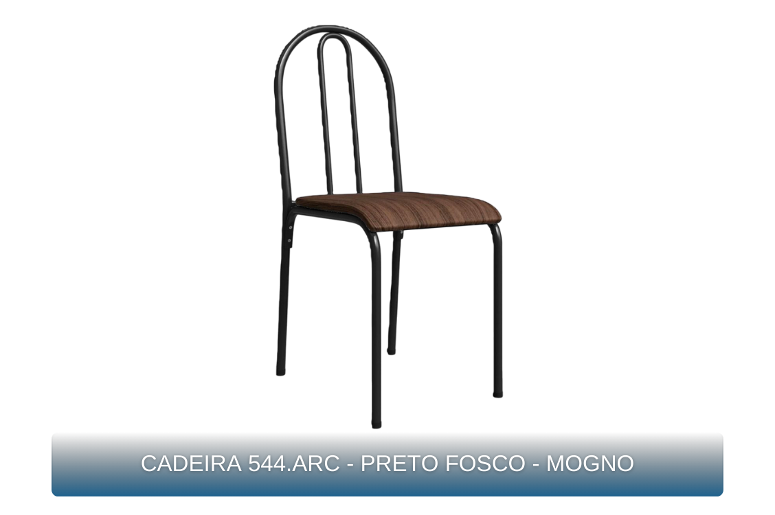 CADEIRA 544.ARC - PRETO FOSCO - MOGNO - MBM Decor