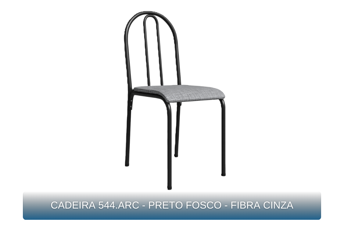 CADEIRA 544.ARC - PRETO FOSCO - FIBRA CINZA - MBM Decor