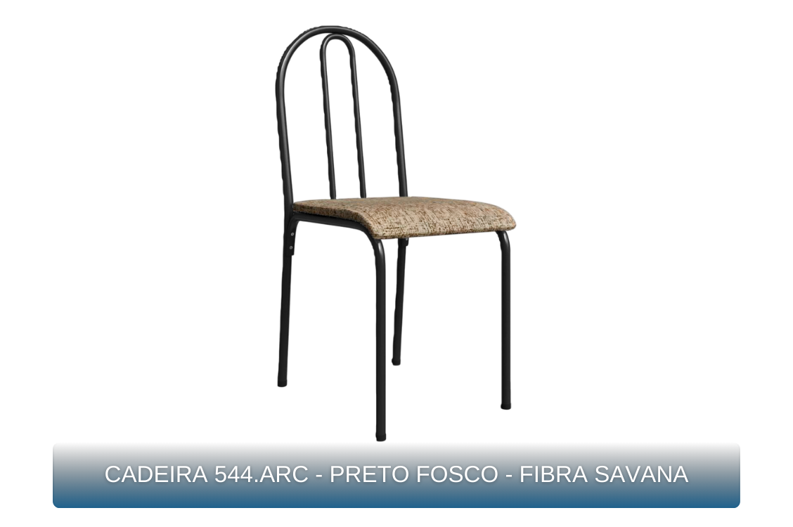 CADEIRA 544.ARC - PRETO FOSCO - FIBRA SAVANA - MBM Decor
