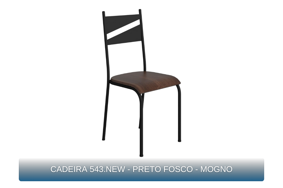 CADEIRA 543.NEW - PRETO FOSCO - MOGNO - MBM Decor