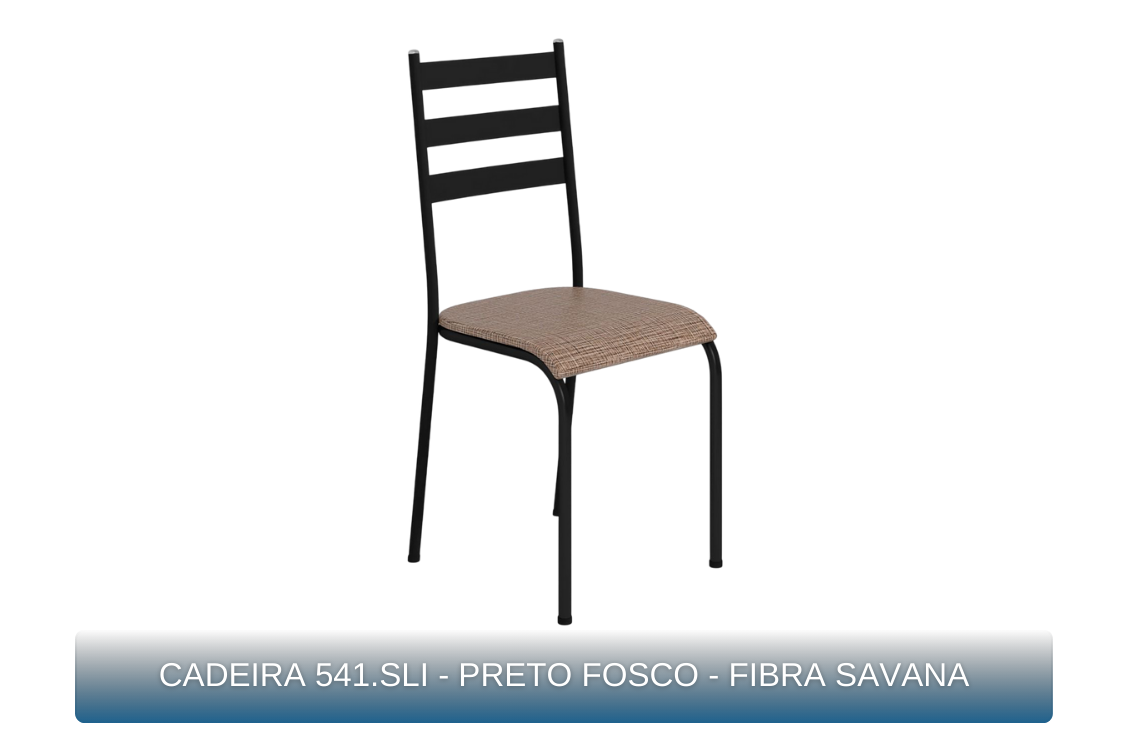 CADEIRA 541.SLI - PRETO FOSCO - FIBRA SAVANA - MBM Decor