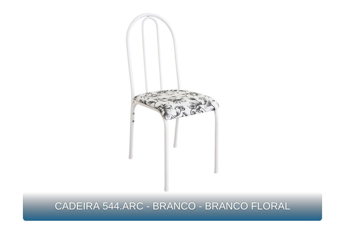 CADEIRA 544.ARC - BRANCO - BRANCO FLORAL - MBM Decor
