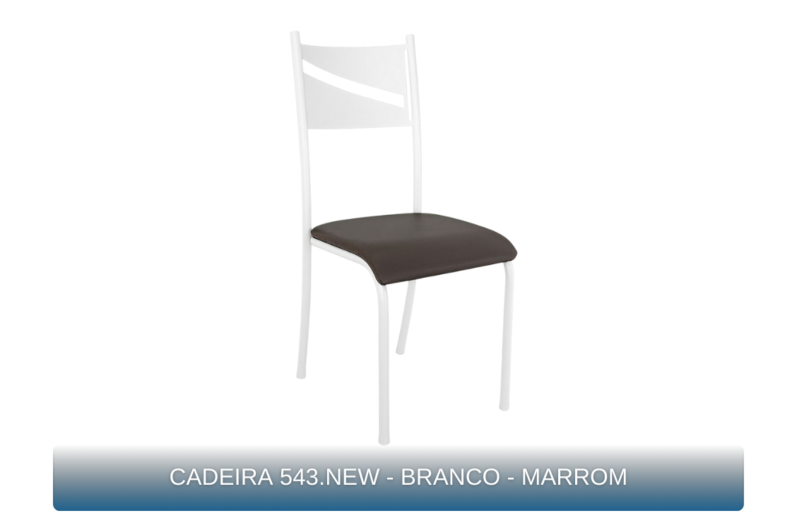 CADEIRA 543.NEW - BRANCO - MARROM - MBM Decor