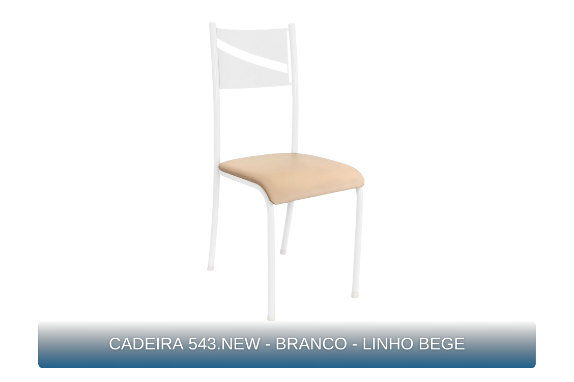 CADEIRA 543.NEW - BRANCO - LINHO BEGE - MBM Decor