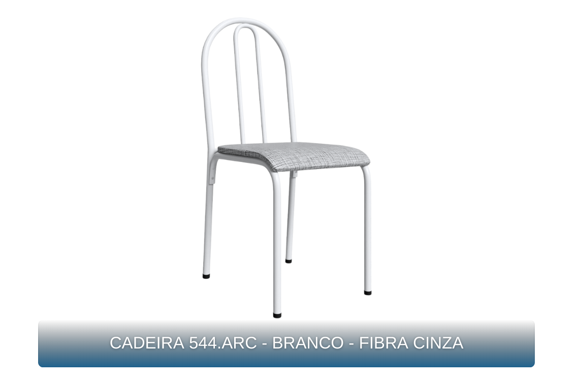 CADEIRA 544.ARC - BRANCO - FIBRA CINZA - MBM Decor