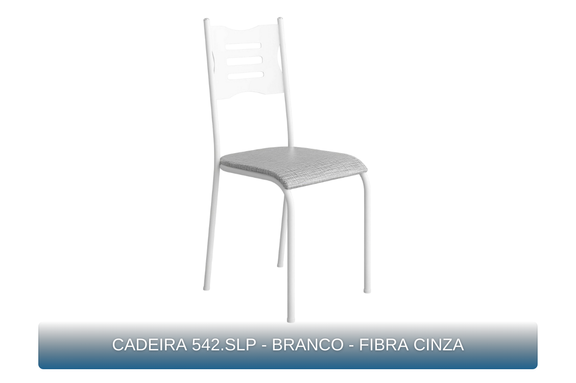 CADEIRA 542.SLP - BRANCO - FIBRA CINZA - MBM Decor
