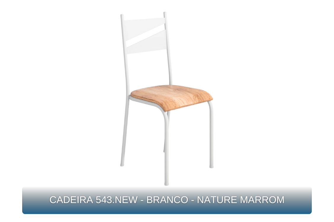 CADEIRA 543.NEW - BRANCO - NATURE MARROM - MBM Decor