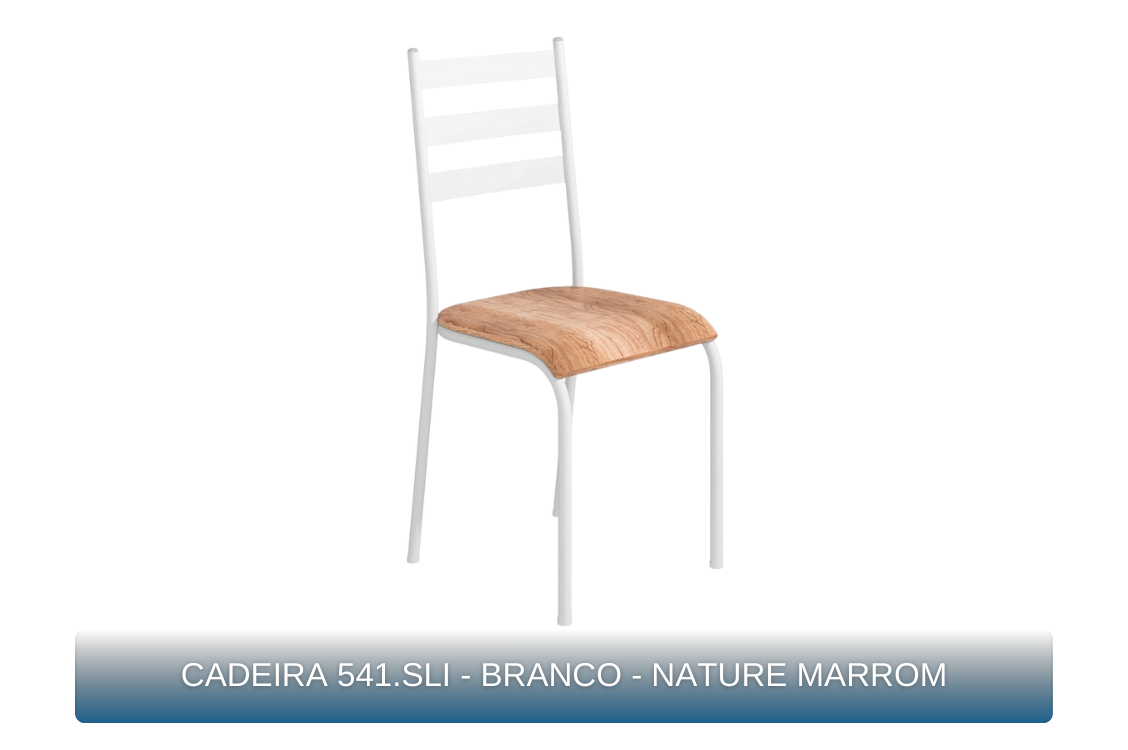 CADEIRA 541.SLI - BRANCO - NATURE MARROM - MBM Decor