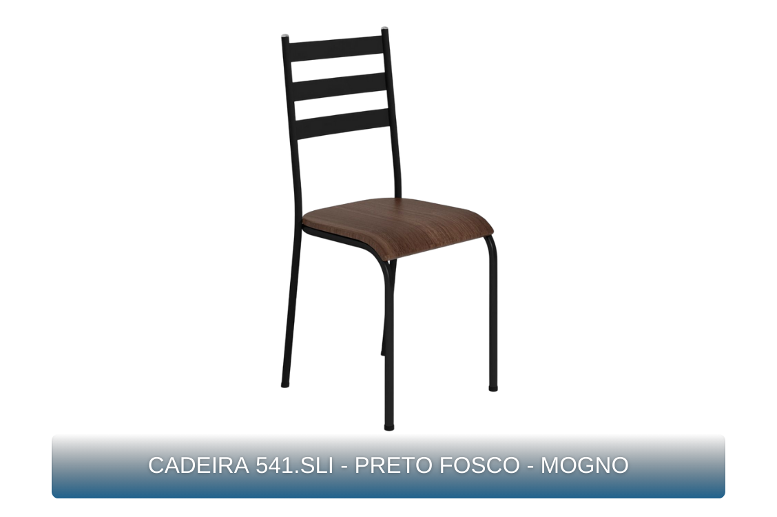 CADEIRA 541.SLI - PRETO FOSCO - MOGNO - MBM Decor