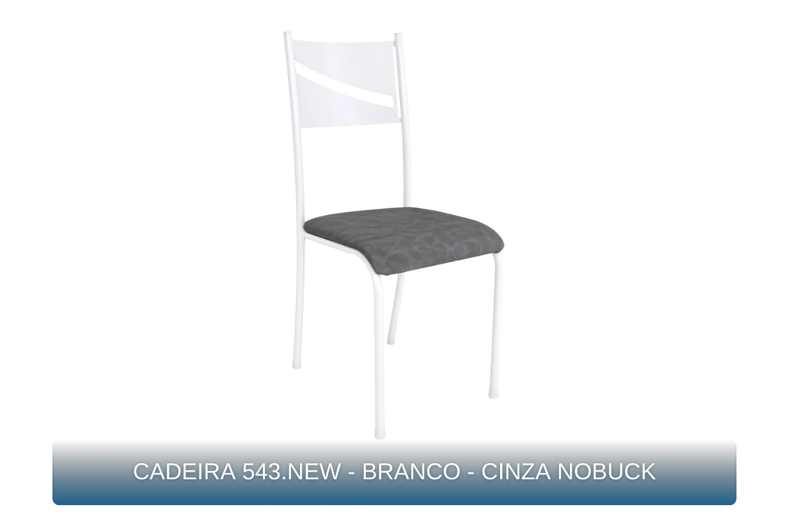 CADEIRA 543.NEW - BRANCO - CINZA NOBUCK - MBM Decor