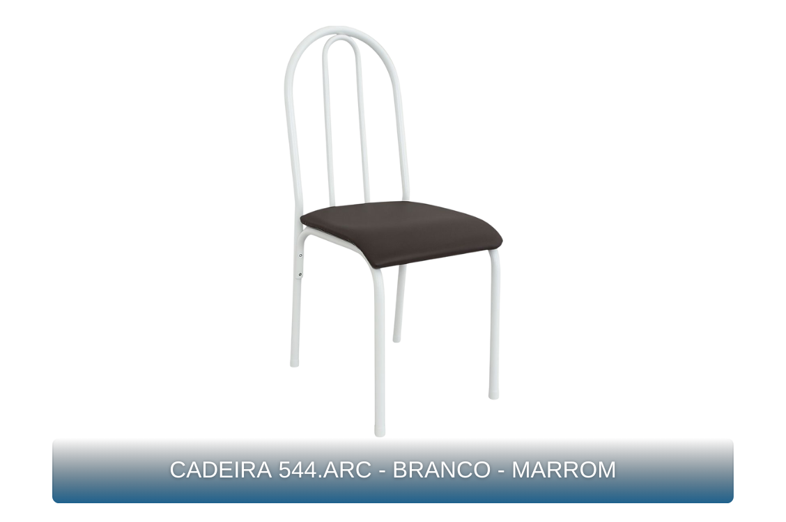 CADEIRA 544.ARC - BRANCO - MARROM - MBM Decor