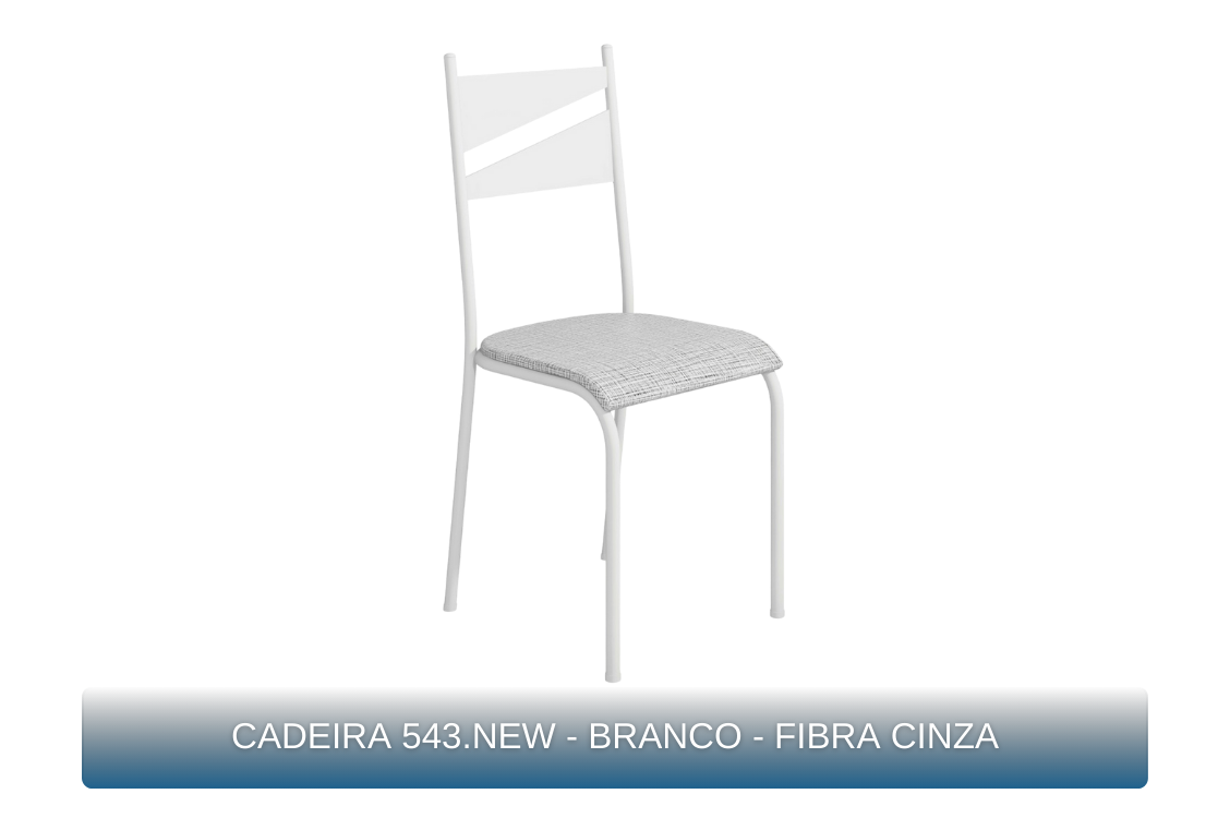 CADEIRA 543.NEW - BRANCO - FIBRA CINZA - MBM Decor