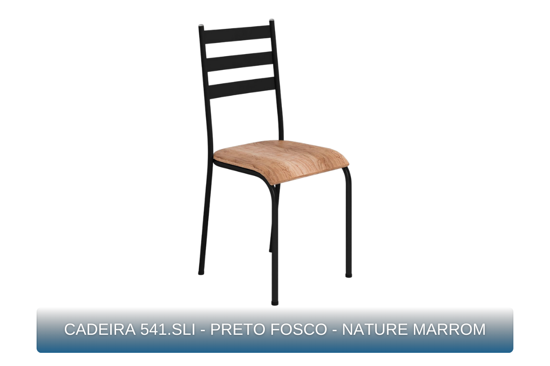 CADEIRA 541.SLI - PRETO FOSCO - NATURE MARROM - MBM Decor