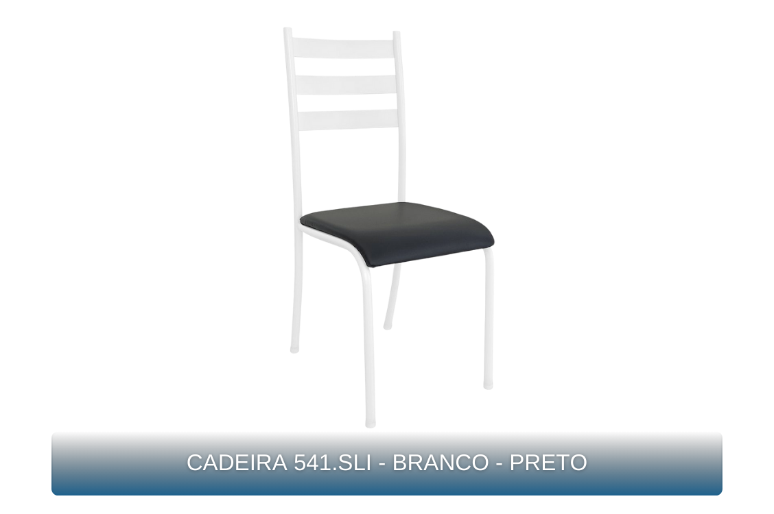 CADEIRA 541.SLI - BRANCO - PRETO - MBM Decor
