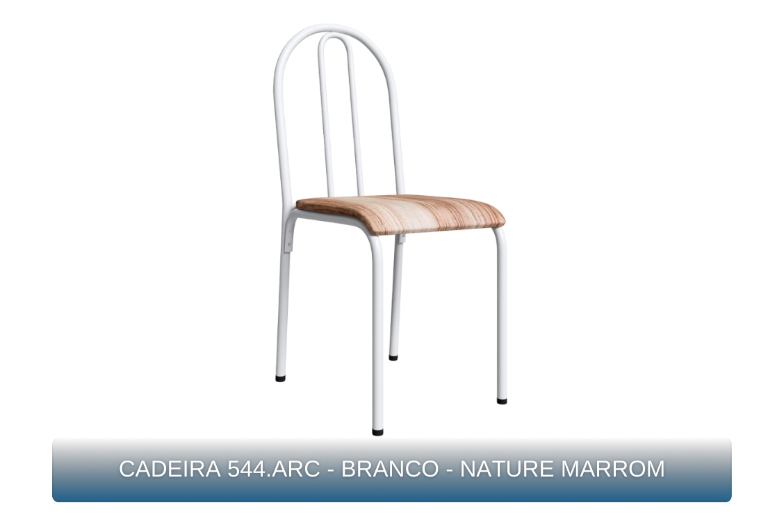 CADEIRA 544.ARC - BRANCO - NATURE MARROM - MBM Decor