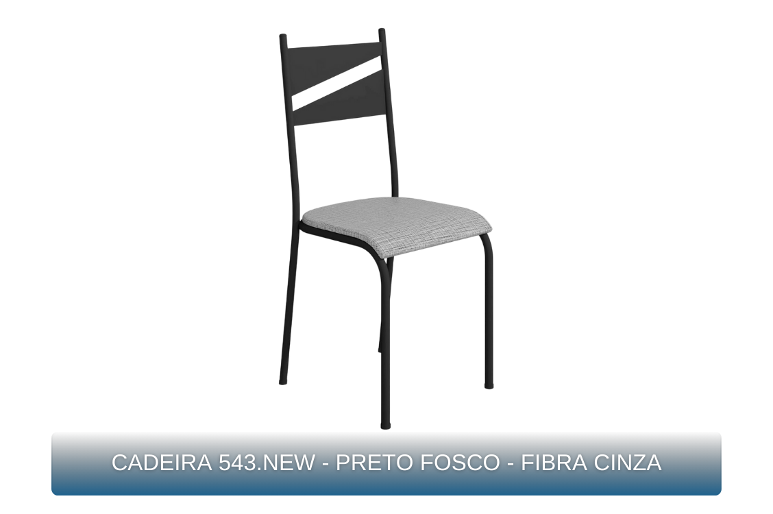 CADEIRA 543.NEW - PRETO FOSCO - FIBRA CINZA - MBM Decor