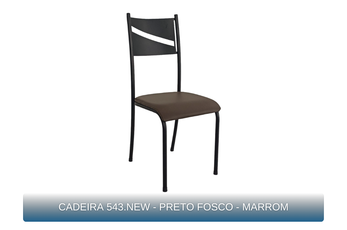 CADEIRA 543.NEW - PRETO FOSCO - MARROM - MBM Decor